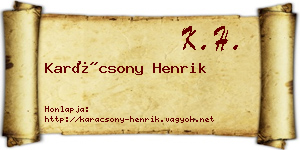 Karácsony Henrik névjegykártya