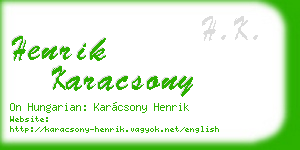 henrik karacsony business card